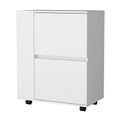 White 2 Cabinet Bar Cart White White Primary Living Space Rectangular Kitchen Carts Wood Small Less Than 40In