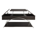 Modern Living Room Furniture 1Pc Lift Top Coffee Table With Display Shelf Espresso Finish Wood Chrome Metal Finish Unique Style Cocktail Table Espresso Primary Living Space Modern Coffee & End Tables Rectangular Wood Stainless Steel