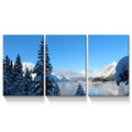 3 Panels Framed Winter Landscape Canvas Wall Art Decor,3 Pieces Mordern Canvas Decoration Painting For Office,Dining Room,Living Room, Bedroom Decor Ready To Hang Rectangle Framed Multicolor Oversized 41In Canvas Nature Scenes