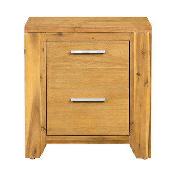 20.7X15.4X22" Nightstand Natural Wood Brown Primary Living Space Boho,Classic,Farmhouse,French Country,Rustic Solid Wood Mdf