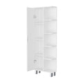 White 1 Door Linen Cabinet White 1 5 18 To 23 In 60 In & Above Bathroom Freestanding 5 10 Inches Wood