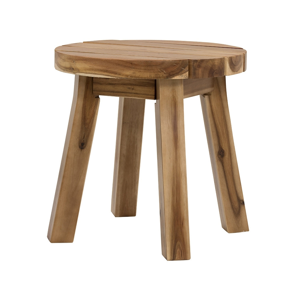D16X16" Round Side Table, Solid Wood Natural Wood Brown Primary Living Space Boho,Casual,Classic,Farmhouse,French Country Solid Wood