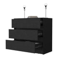 Black 3 Drawer Dresser Black Bedroom Wood
