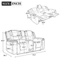 Home Theater Recliner Set Manual Recliner Chair With Wide Armrest, Two Built In Cup Holders For Living Room,Bedroom, Black Old Sku:Sg000760Aab Black Foam Pu Leather