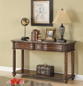 Traditional Formal Marble Top Sofa Table With 2 Drawer Lower Shelf Mahogany Finish Spiral Turned Legs Wooden 1Pc Living Room Furniture Mahogany Primary Living Space Luxury,Traditional Drawers Rectangular Console Tables Wood