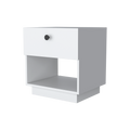 White 1 Drawer Nightstand White White 1 Drawer Bedroom Open Storage Storage White Wood