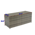 Outdoor Storage Box, 200 Gallon Wicker Patio Deck Boxes With Lid, Outdoor Cushion Storage For Kids Toys, Pillows, Towel No Sectional Grey Mildew Resistant Frame Mildew Resistant Cushion Garden & Outdoor American Traditional Pe Rattan Iron Waterproof