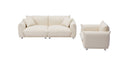 3 1 Oversized Loveseat Sofa For Living Room, Sherpa Sofa With Metal Legs, 3 Seater Sofa, Solid Wood Frame Couch With 2 Pillows, For Apartment Office Living Room White White Foam Fabric 4 Seat