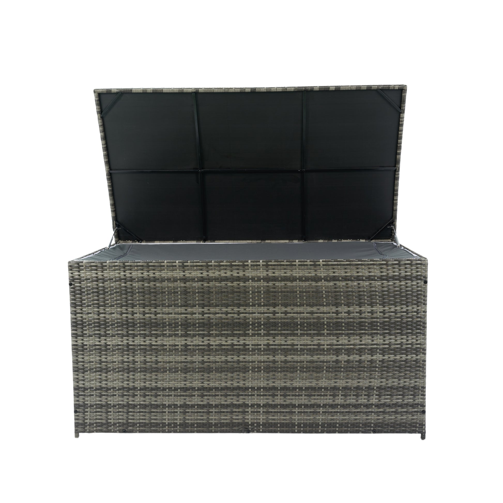 Outdoor Storage Box, 200 Gallon Wicker Patio Deck Boxes With Lid, Outdoor Cushion Storage For Kids Toys, Pillows, Towel No Sectional Grey Mildew Resistant Frame Mildew Resistant Cushion Garden & Outdoor American Traditional Pe Rattan Iron Waterproof