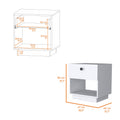White 1 Drawer Nightstand White White 1 Drawer Bedroom Open Storage Storage White Wood