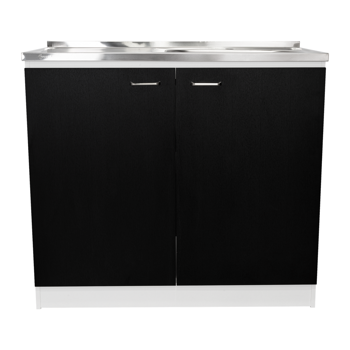 Napoles Utility Sink With Cabinet, Double Door, One Shelf White Black Multi Kitchen Modern Particle Board Particle Board