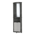 Smokey Oak 3 Tier Shelf Bar Cabinet Standard 3 4 Shelves Gray Gray Primary Living Space Open Storage Space Wood