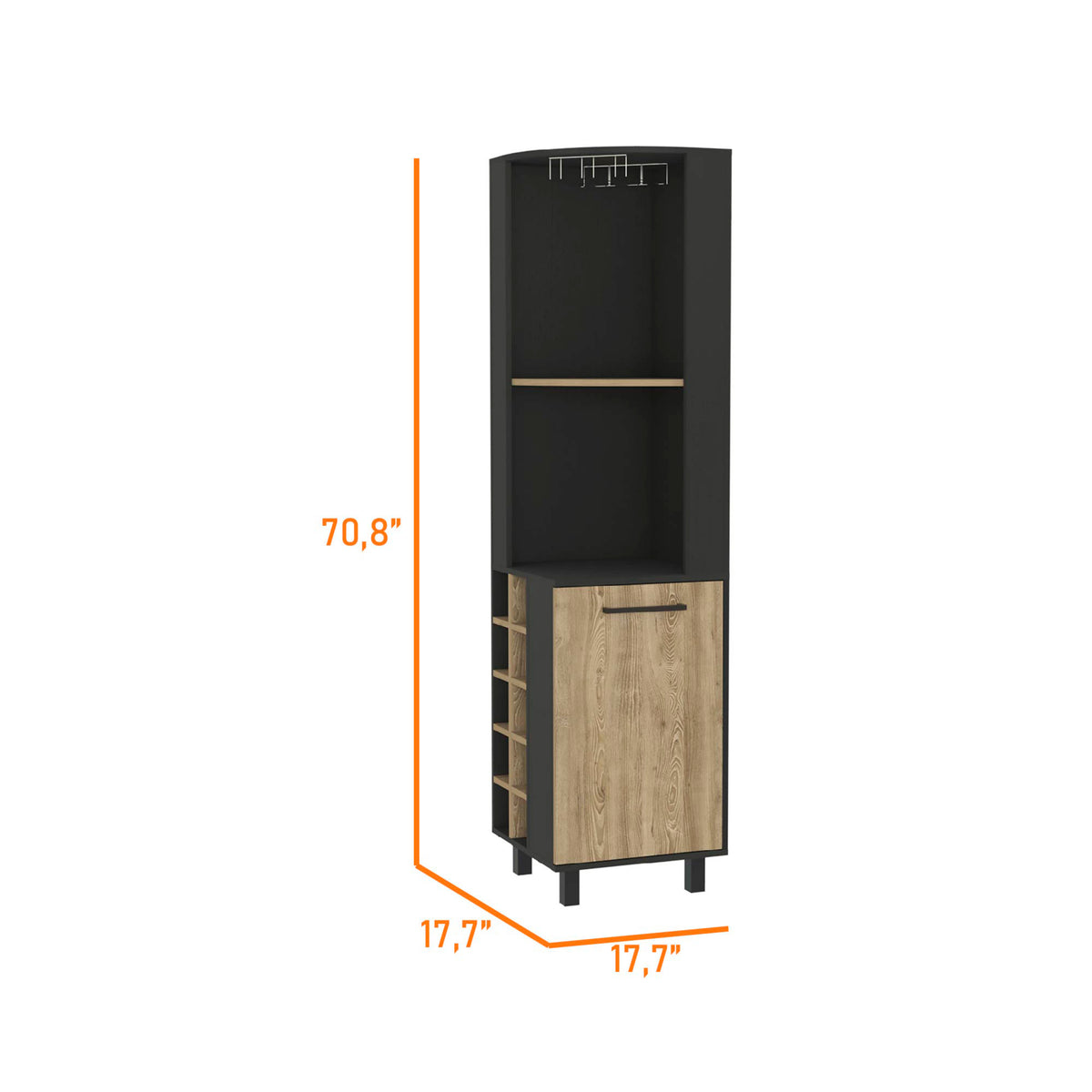 Leah Corner Bar Cabinet 5 Or More Spaces Multicolor Primary Living Space Modern Particle Board Engineered Wood