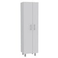 Nala Cleaning Cabinet, Double Door Cabinet, Four Legs, Five Shelves White Freestanding White Kitchen Shelves Included Modern Particle Board Particle Board