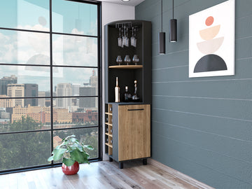 Leah Corner Bar Cabinet 5 Or More Spaces Multicolor Primary Living Space Modern Particle Board Engineered Wood