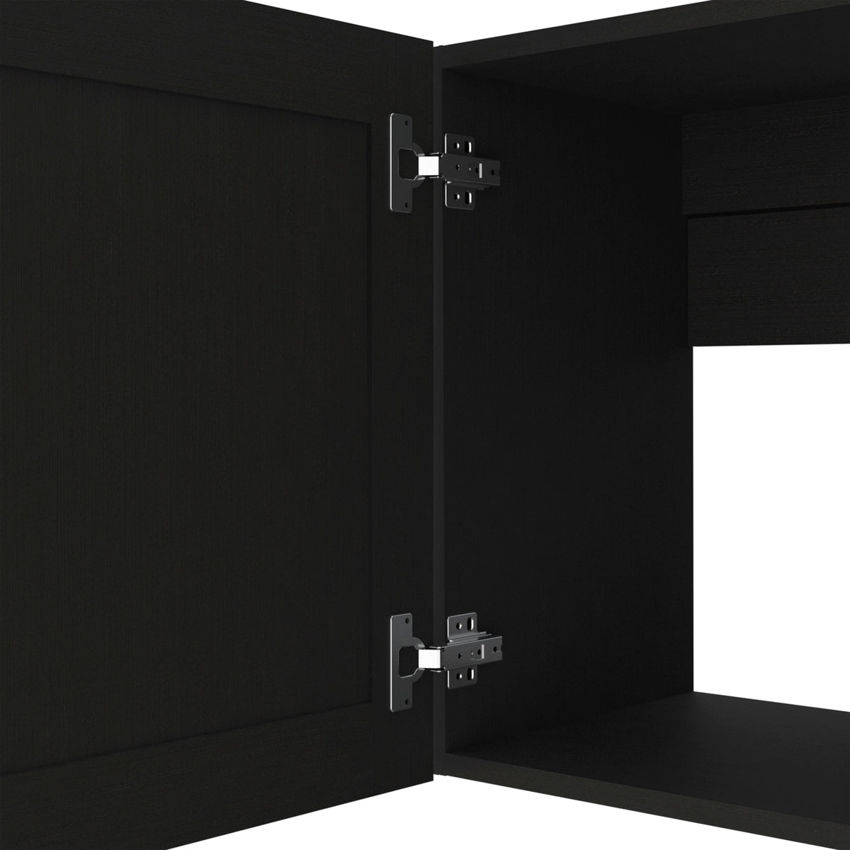 Zurich Cabinet Set, Two Shelves Black Black Particle Board