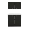 Zurich Cabinet Set, Two Shelves Black Black Particle Board