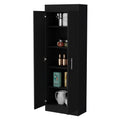 Black 5 Shelf Storage Pantry Cabinet Black Kitchen Shelves Included Wood