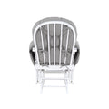 Mason Glider And Ottoman White Wood And Oyster Fabric Gray Polyester Wood Fabric
