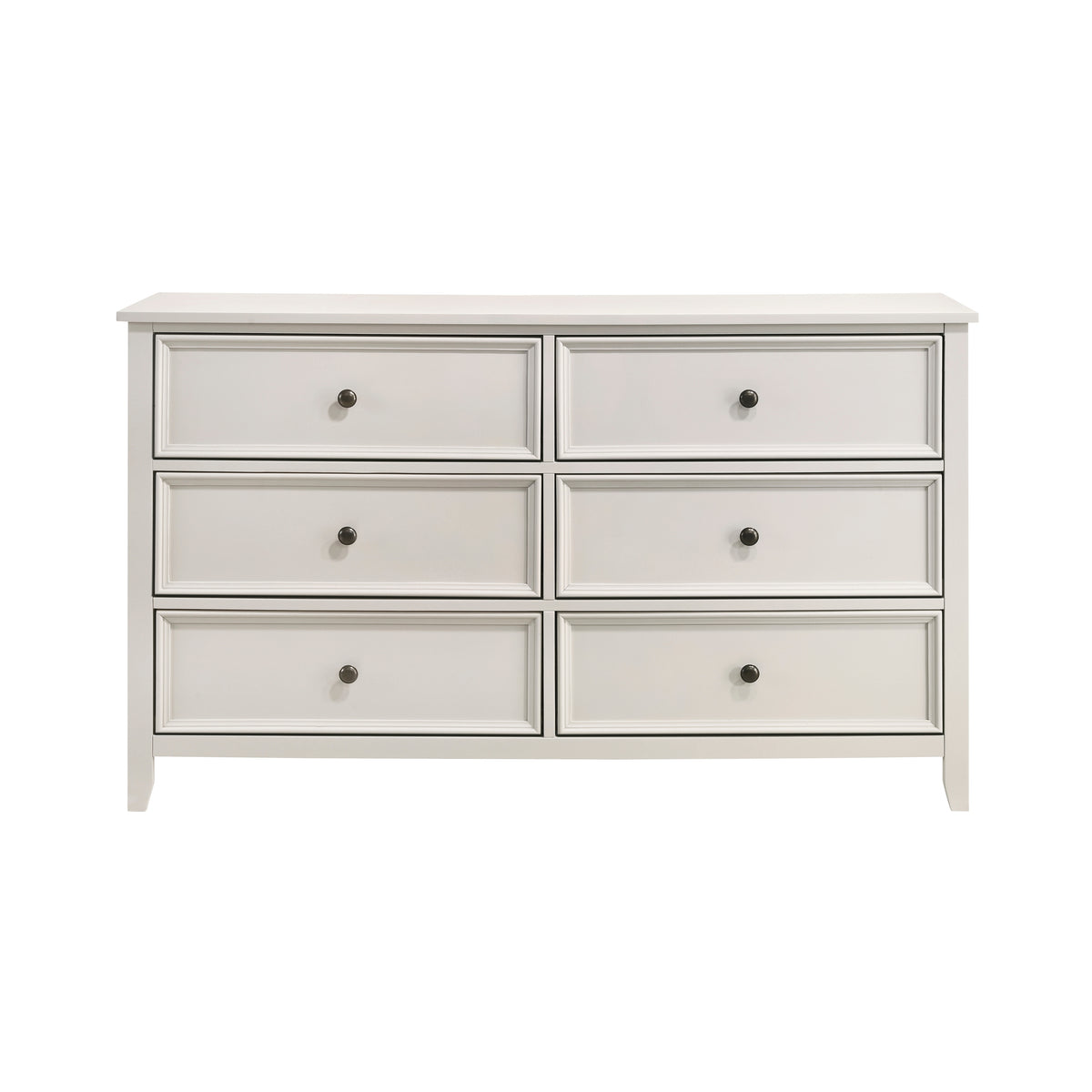 Classic White Finish Bedroom Dresser Of 6 Drawers Storage 1Pc Modern Furniture Farmhouse Style White Bedroom Farmhouse,Modern Wood