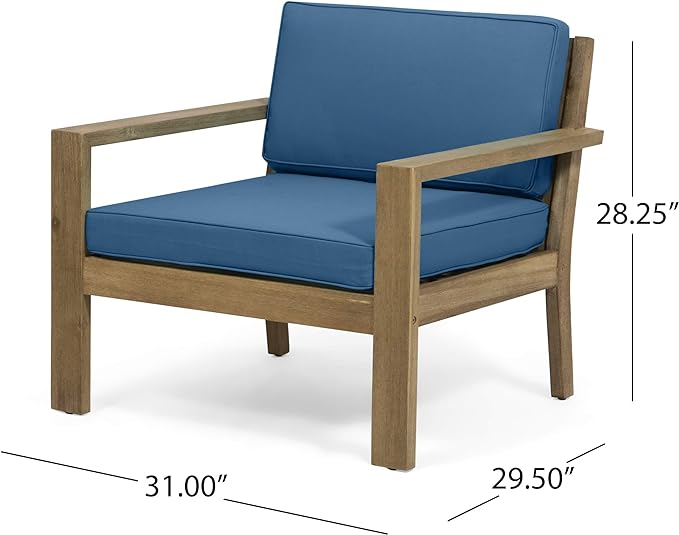 Santa Ana Club Chair With Cushions Set Of 2 Brown Teal Seats 2 Wood