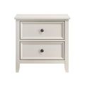 Classic White Finish Bedroom Nightstand Of 2 Drawers Storage 1Pc Modern Furniture Farmhouse Style Bedside Table White 2 Drawers Bedside Cabinet Bedroom Farmhouse,Modern Wood