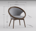 Mid Century Design Solid Rubberwood Unique Accent Chair 1Pc Gray Fabric Upholstered Modern Home Furniture Walnut Finish Frame Gray Primary Living Space Mid Century Modern Solid Wood