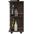 Tennessee Bar Cart, One Cabinet With Division, Six Cubbies For Liquor, Two Shelves Brown Primary Living Space Open Storage Space Modern Particle Board Engineered Wood