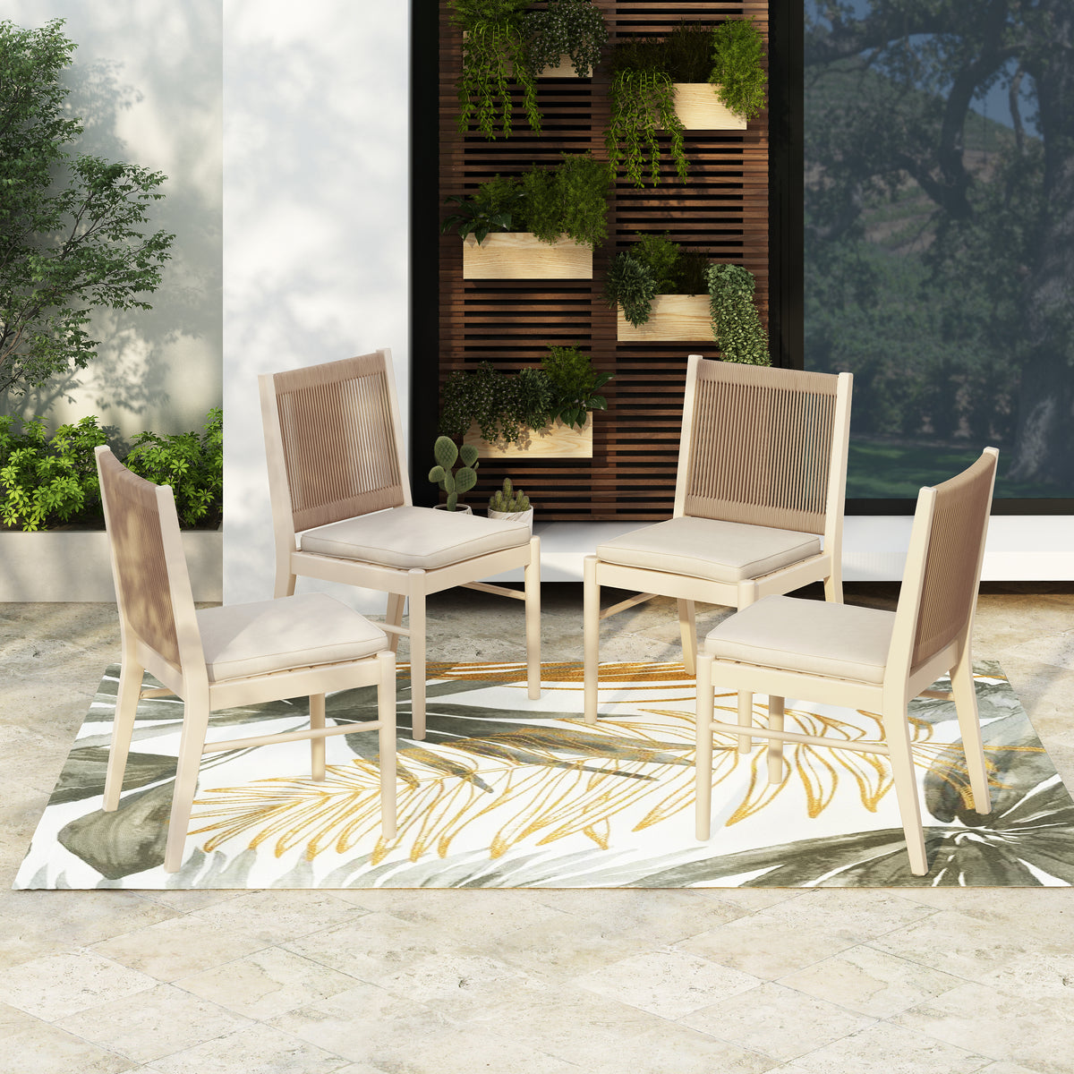 Cordoba Kd Dining Chair Mp2 Set Of 2 Yes Acacia Wood Garden & Outdoor Modern 2 Person Seating Group Acacia Wood
