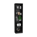 Zachary Black Slim 2 Piece Living Room Set With 2 Bookcases 7 Black Standard Horizontal Primary Living Space Closed Back Wood Wood