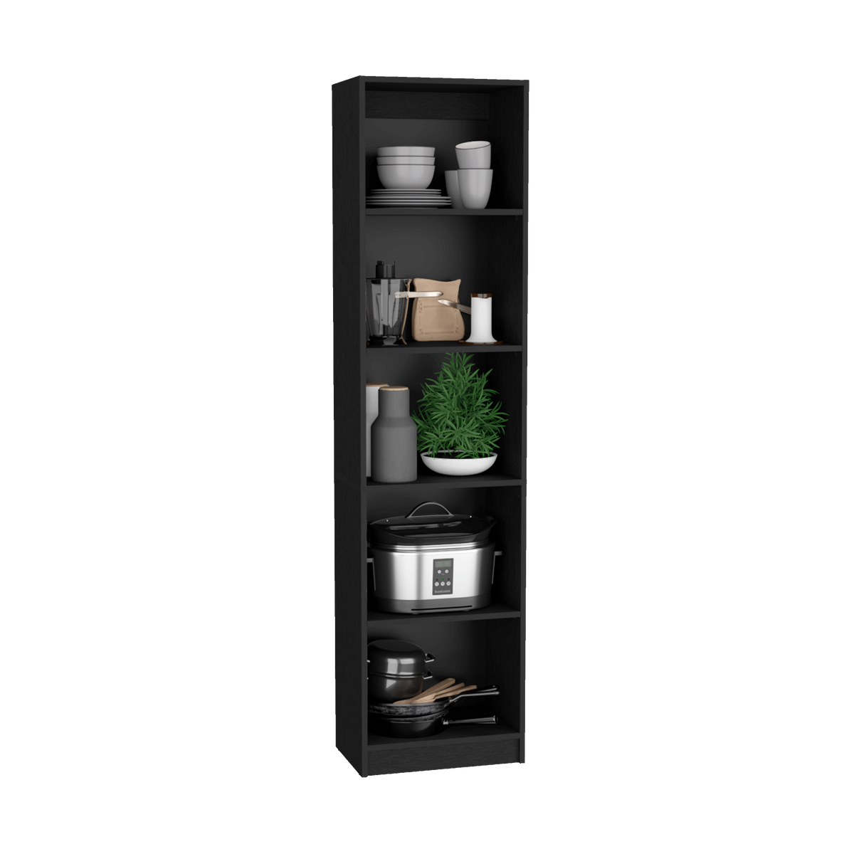 Zachary Black Slim 2 Piece Living Room Set With 2 Bookcases 7 Black Standard Horizontal Primary Living Space Closed Back Wood Wood