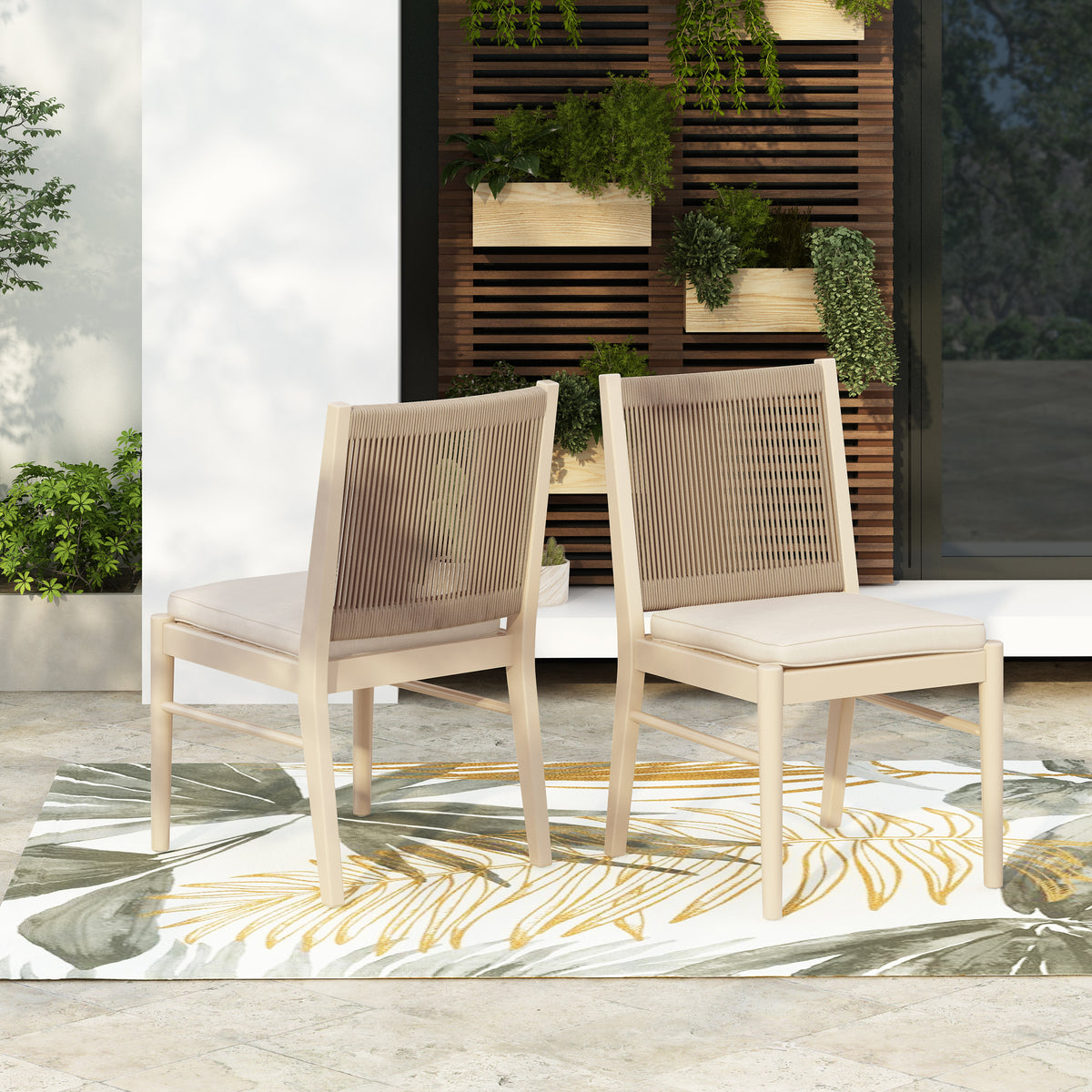Cordoba Kd Dining Chair Mp2 Set Of 2 Yes Acacia Wood Garden & Outdoor Modern 2 Person Seating Group Acacia Wood