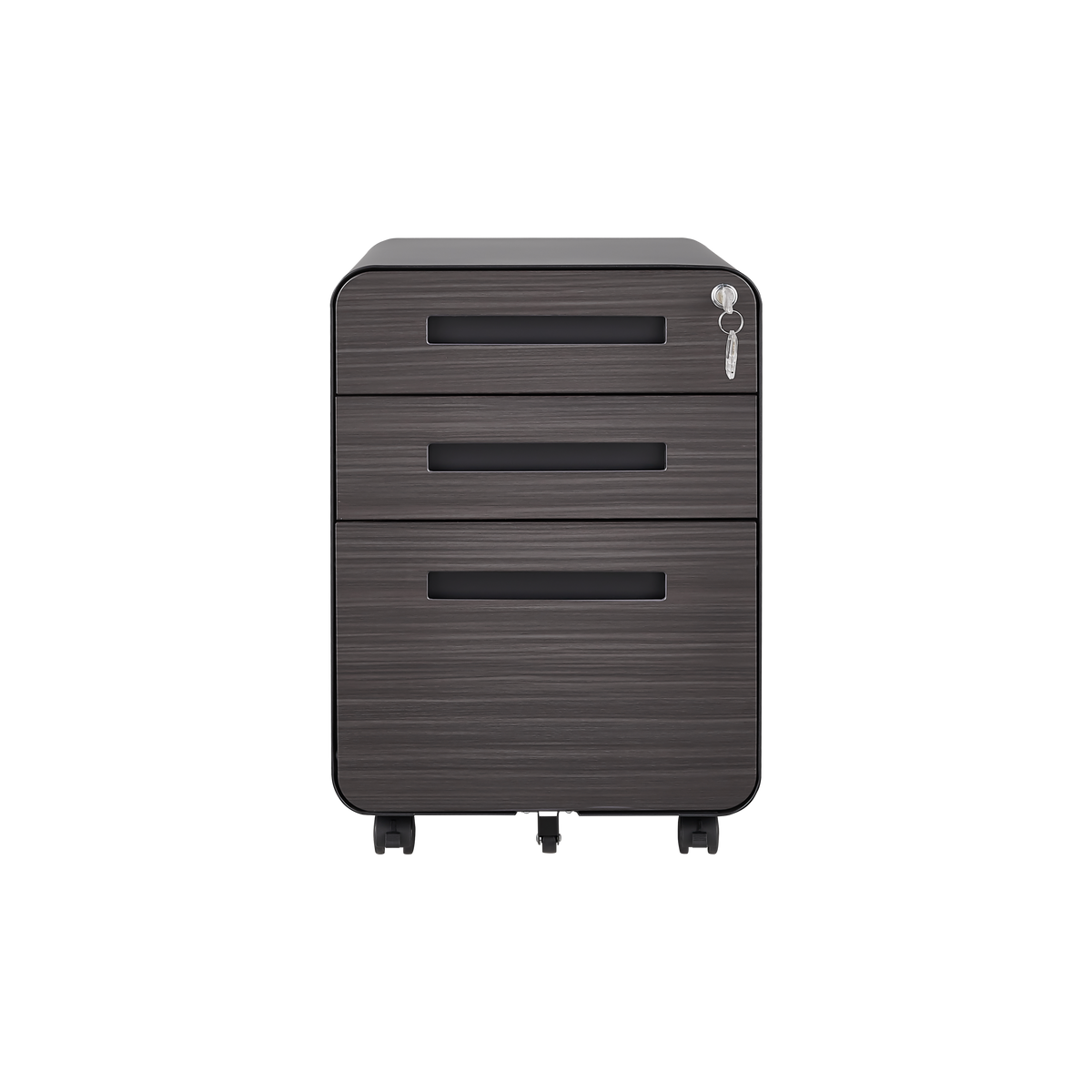 3 Drawer Mobile File Cabinet Under Desk Office,Simple Style Versatile Storage Cabinet For Legal Letter A4 Files, 5 Wheel Design Anti Tilting Cold Rolled Steel Waterproof Moisture Proof Black Filing Cabinets 3 4 Drawers Black Office Mobile Modern Metal