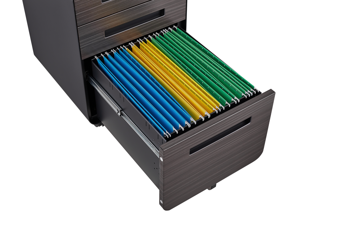 3 Drawer Mobile File Cabinet Under Desk Office,Simple Style Versatile Storage Cabinet For Legal Letter A4 Files, 5 Wheel Design Anti Tilting Cold Rolled Steel Waterproof Moisture Proof Black Filing Cabinets 3 4 Drawers Black Office Mobile Modern Metal