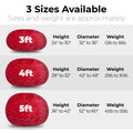 Faux Fur Bean Bag Chair, Red 5Ft Cozy And Stretchable Fabric Lounger For Children And Adults With Easy Clean Cover, Comfortable Faux Fur Seating For Bedrooms, Filled With Shredded And Memory Foam. Red Faux Fur