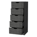 Dillon 5 Narrow Drawer Dresser, Tall Chest Of Drawers Smoke Bedroom Modern Pine Particle Board Engineered Wood