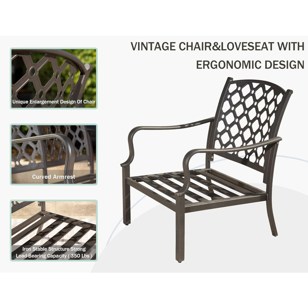 Outdoor 4 Pcs Patio Conversation Set, Metal Dining Table And Chairs Dining Set With Removable Beige Cushions For Garden Lawn Yard Beige Metal