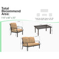 Outdoor 4 Pcs Patio Conversation Set, Metal Dining Table And Chairs Dining Set With Removable Beige Cushions For Garden Lawn Yard Beige Metal