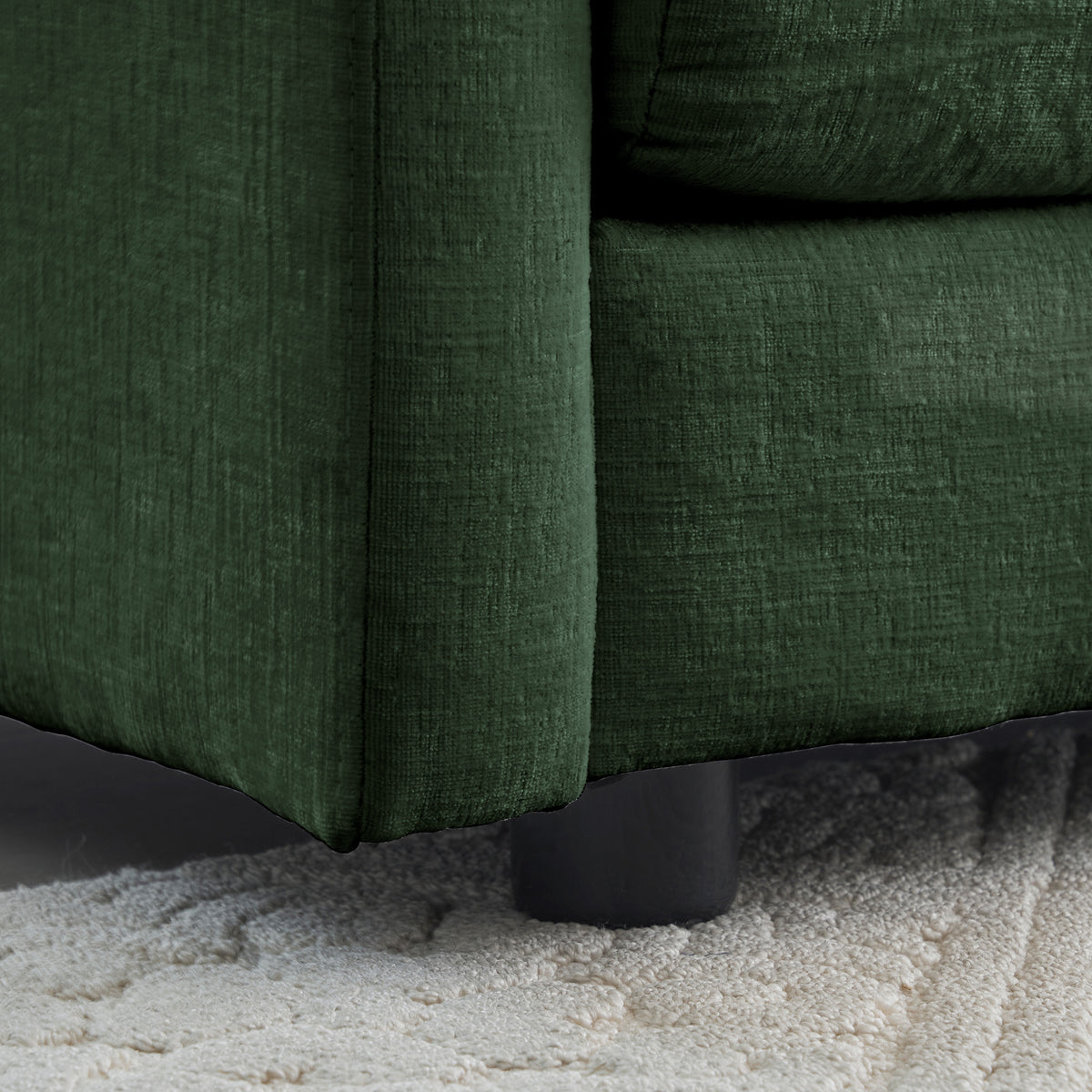 4 Piece Upholstered Sectional Sofa, 1 Piece Of 2 Seater Sofa And 2 Piece Of Ottomans2 Seater Loveseat Lounge With Ottomansgreen Chenille Green Chenille 2 Seat