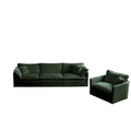 Sofa Set Of 3, 1 1 3 Seats Living Room Sofa Set, Accent Chair, Loveseat, And Three Seat Sofa Modern Style Round Arms 3 Piece Sofa Set, Green Chenille Green Chenille 5 Seat