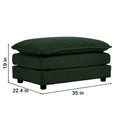 Chenille Two Seater Sofa With 1 Footrest, 2 Seater L Shaped Sectional With Ottoman,Loveseat With Ottoman For Small Living Space, Green Chenille Green Chenille 2 Seat