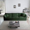 Sofa Set Of 3, 1 1 3 Seats Living Room Sofa Set, Accent Chair, Loveseat, And Three Seat Sofa Modern Style Round Arms 3 Piece Sofa Set, Green Chenille Green Chenille 5 Seat
