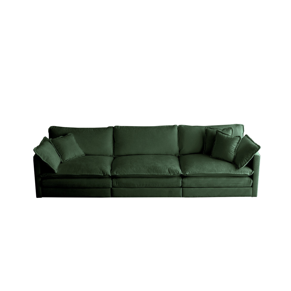 Sofa Set Of 3, 1 1 3 Seats Living Room Sofa Set, Accent Chair, Loveseat, And Three Seat Sofa Modern Style Round Arms 3 Piece Sofa Set, Green Chenille Green Chenille 5 Seat