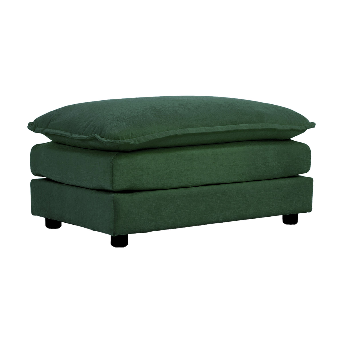 4 Piece Upholstered Sectional Sofa, 1 Piece Of 2 Seater Sofa And 2 Piece Of Ottomans2 Seater Loveseat Lounge With Ottomansgreen Chenille Green Chenille 2 Seat