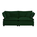 4 Piece Upholstered Sectional Sofa, 1 Piece Of 2 Seater Sofa And 2 Piece Of Ottomans2 Seater Loveseat Lounge With Ottomansgreen Chenille Green Chenille 2 Seat