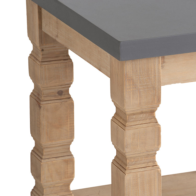 23.8X23.8X24" Side Table Brown Gray Wood