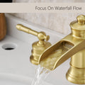 Bathroom Faucets For Sink 3 Hole Nickel Gold 8 Inch Widespread Bathroom Sink Faucet With Pop Up Drain Double Lever Handle Faucet Bathroom Vanity Faucet Basin Mixer Tap Faucet With Hose Bathroom