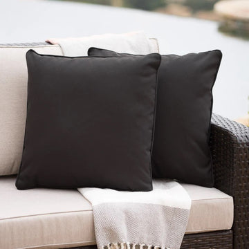 Coronado Square Pillow Black Fabric
