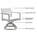 Outdoor Patio Aluminum Swivel Rocker 2Pcs With Outdoor Grade Sunbrella Fabric Cushions, Grayish Yes Dining Set Grayish Rust Resistant Frame Fade Resistant Cushion Modern Multiple Chairs Seating Group Foam Aluminum