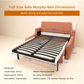 No Need Fix To The Wall Morden Deisgn Vertical Murphy Bed With Sofa For Bedroom Or Guestroom White Wall Bed Space Saving Hidden Bed With Style Gas Struts Full Orange Plywood